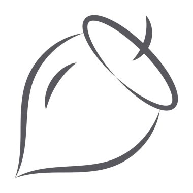 Palamut karalama vektörü, düzenlenebilir biçimde vahşi fındık. 