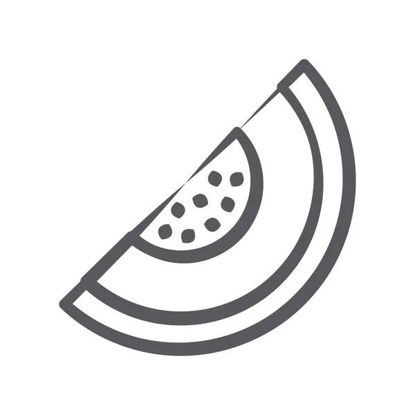 Diseño Icono Melón Medio Cortado Vector Alimentos Orgánicos — Archivo Imágenes Vectoriales