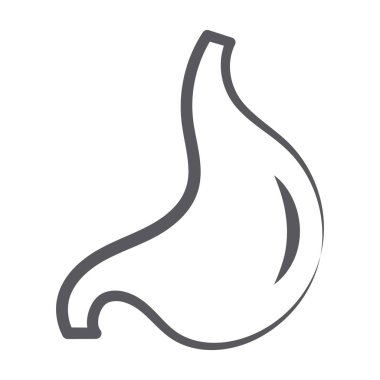 Karalama vektöründe mide simgesi, insan sindirim organı 