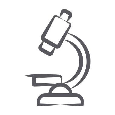 Mikroskop simgesinin karalama çizgisi tasarımı, laboratuvar araştırması 