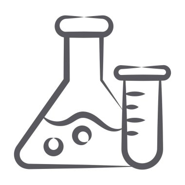 Laboratuvar araştırma konsepti için kimyasal şişe simgesi tasarımı
