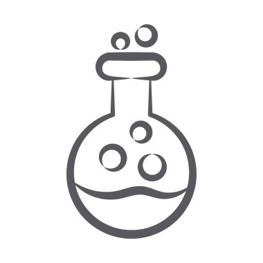 Tıbbi laboratuvar, kimyasal beher ikonu satır vektörü 