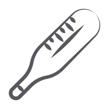 Satır biçiminde sıcaklık ölçüm göstergesi, cıva termometre simgesi 