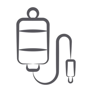 Damar içi nakil terapisi için kan torbası, damar içi damlatma simgesi. 