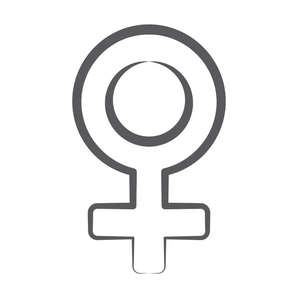 Vrouwelijk Geslacht Symbool Pictogram Doodle Stijl — Stockvector