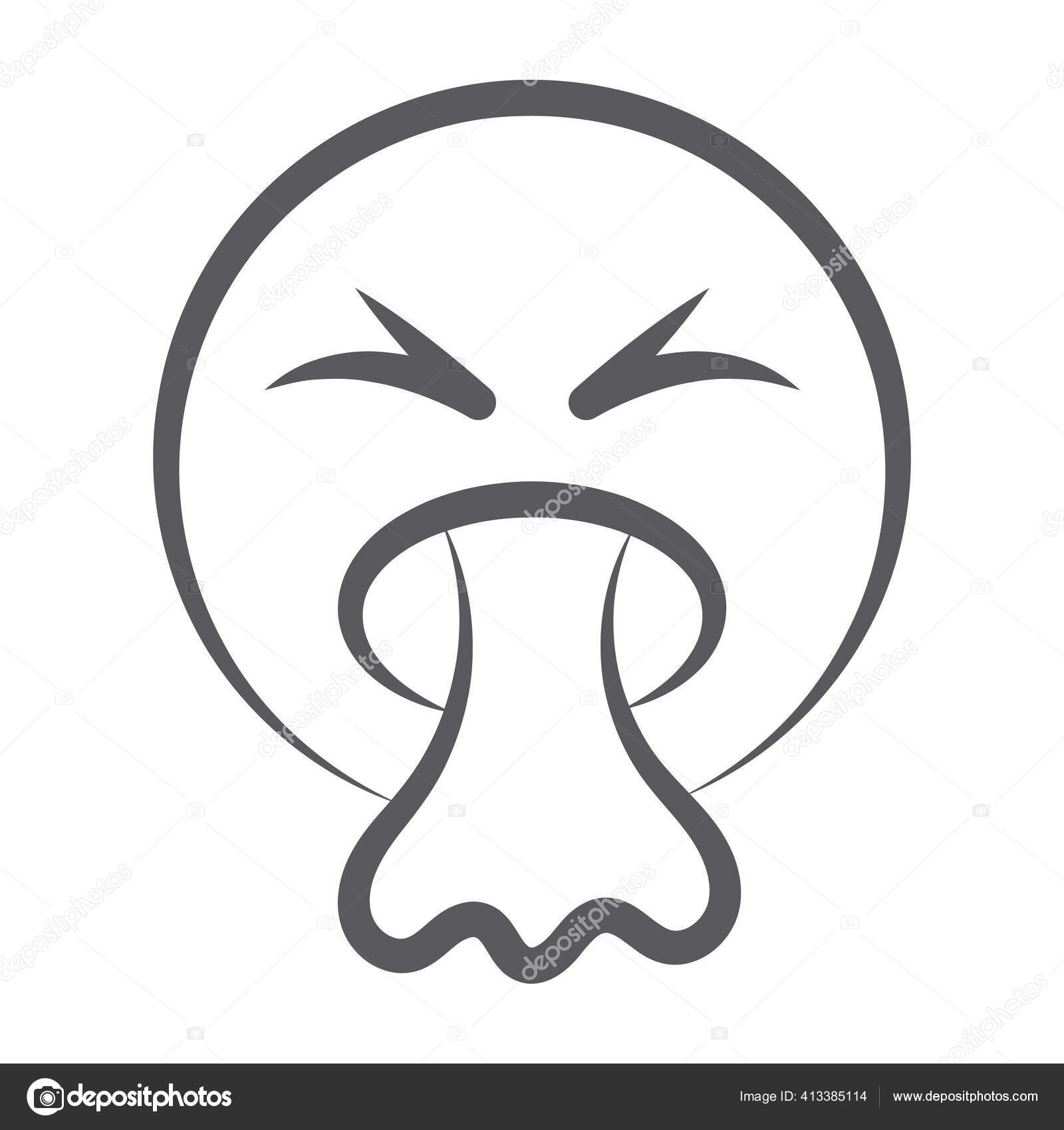 Desenho de Emoji de rosto de boca aberta para colorir