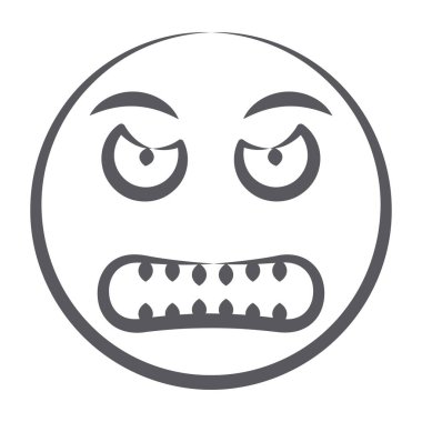 Çizgi tasarımında sırıtan emoji simgesi. 