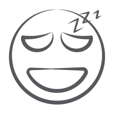 Baş döndürücü yüz ifadesi, uykulu emojinin karalama çizgisi simgesi 