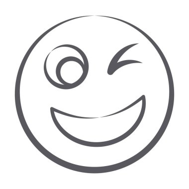 Göz kırpan ifade emotag, Winky emoji 'nin karalama çizgisi simgesi 