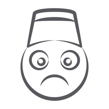 Korkmuş yüz ifadesi, endişeli emojinin karalama çizgisi simgesi 