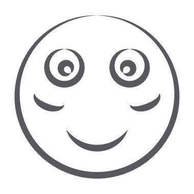 Utangaç gülen ifade duygusu, allık emojisinin karalama çizgisi simgesi 