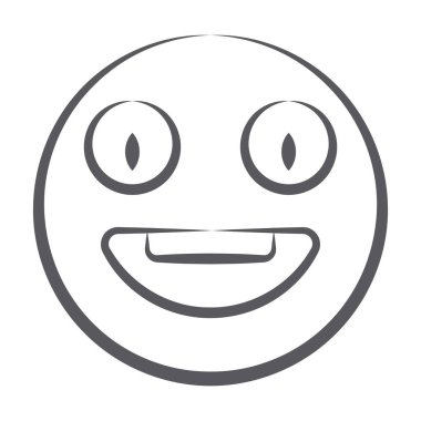 Saçma emotag 'ın karalama çizgisi simgesi, çılgın ifade 