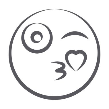 Öpücük emojisinin karalama simgesine öpücük konseptini üfle 