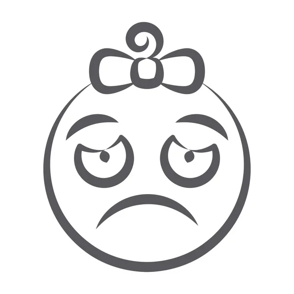 Icône Emoji Soulignée Dans Style Ligne Doodle — Image vectorielle