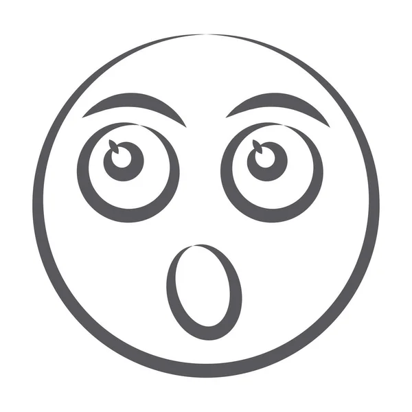 Expression Faciale Choquante Icône Ligne Doodle Des Emoji Rincés — Image vectorielle