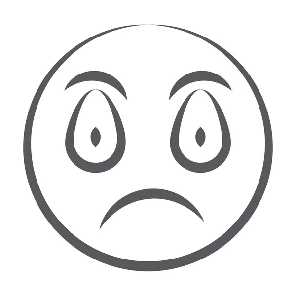 Doodle Icona Linea Emoji Sorpreso Emotag Scioccato — Vettoriale Stock