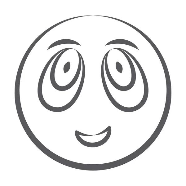 Doodle Ligne Icône Goofy Oeil Emoji — Image vectorielle