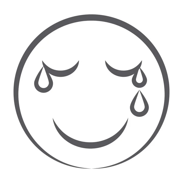Ağlayan Emojinin Çizgi Simgesi Hıçkıra Hıçkıra Ağlayan Ifade — Stok Vektör