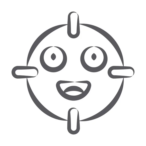 Emotag Κάτω Από Crosshair Εικονίδιο Γραμμής Doodle Του Emoji Εστίασης — Διανυσματικό Αρχείο