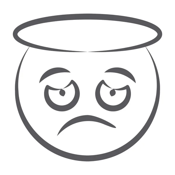 Ikona Čáry Smutného Anděla Emojiho — Stockový vektor