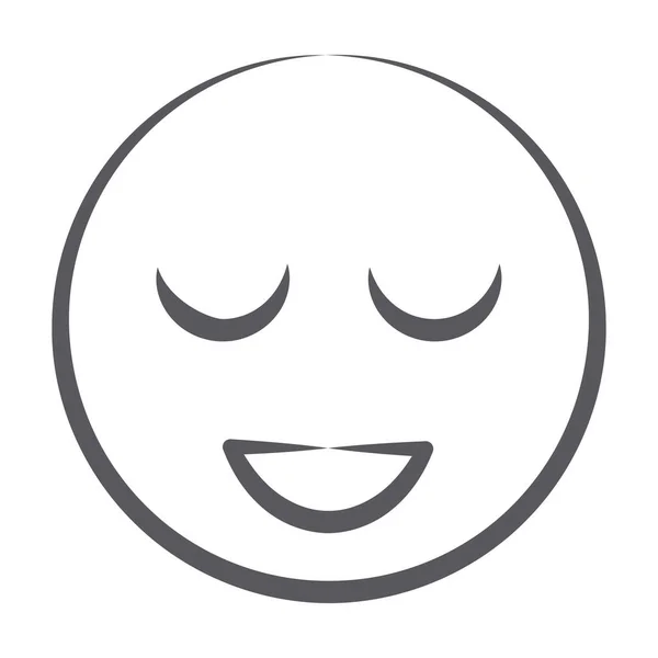 Émotion Phrase Souriante Timide Icône Ligne Doodle Des Emoji Blush — Image vectorielle