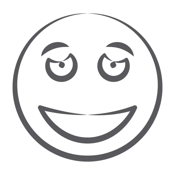 Facial Expression Emoticon Design Funny Emoji Doodle Icon — Stock Vector