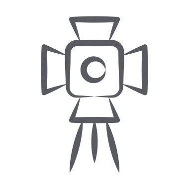 Stüdyo ışık simgesinin karalama çizgisi tasarımı