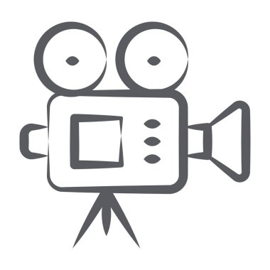 Profesyonel film kamerası simgesinin satır tasarımı