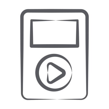 Dijital müzik çalan PrintElectronic aygıt, mp4 oynatıcı simgesi 