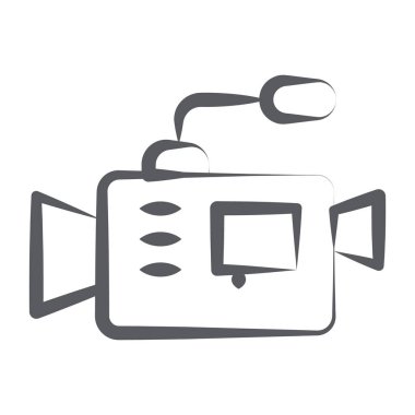 Profesyonel film kamerası simgesinin satır tasarımı