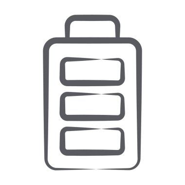 Karalama çizgisi simgesinde şarj edilebilir cep telefonu pili