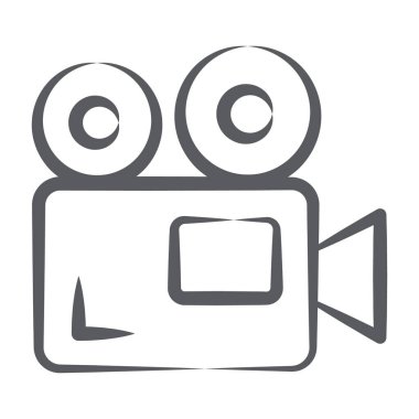 Profesyonel film kamerası simgesinin satır tasarımı