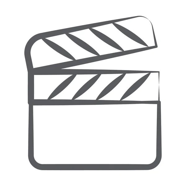 Bir Film Yapımı Video Prodüksiyon Aygıtı Alkış Tahtası Simgesi — Stok Vektör