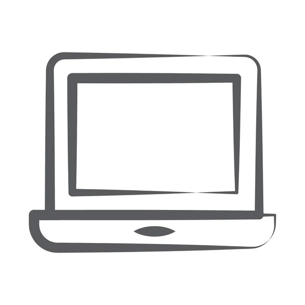 Laptop Icoon Doodle Lijn Ontwerp Bewerkbare Vector — Stockvector