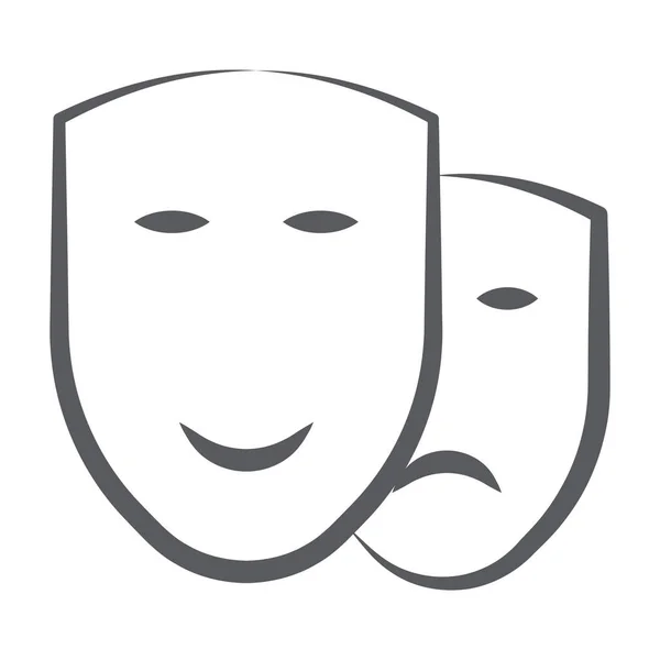 Estilo Dibujado Mano Las Máscaras Teatro Icono — Vector de stock