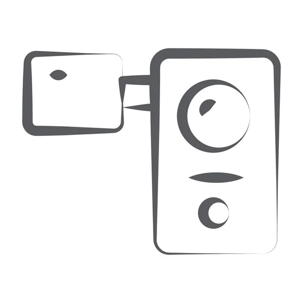 Ein Doodle Line Symbol Der Handycam Editierbaren Stil — Stockvektor