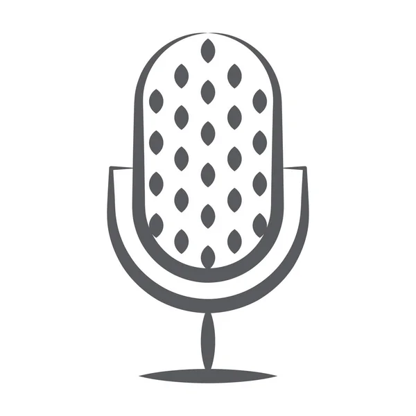 Voice Recorder Microphone Doodle Line Icon Design — Stock Vector