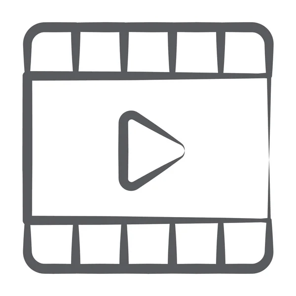Une Bande Film Cinématographique Icône Bobine Vidéo — Image vectorielle