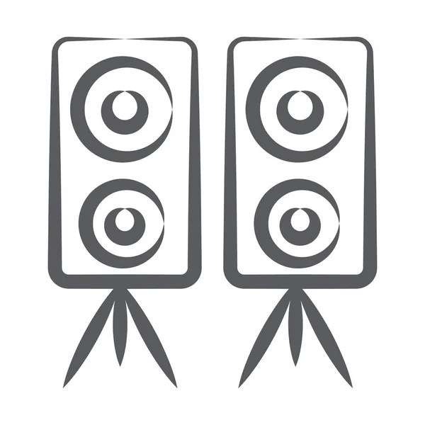 Икона Музыкальных Спикеров Системы Вуферы Дудле Дизайна — стоковый вектор