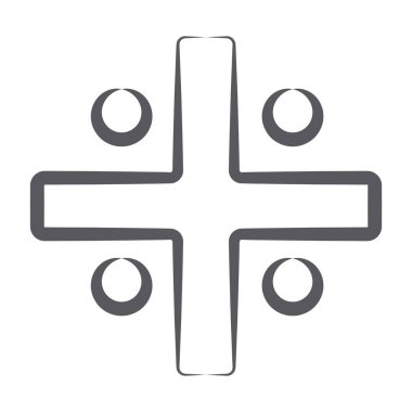 Artı oyun düğmelerinin karalama çizgisi simgesi olan dört nokta işareti