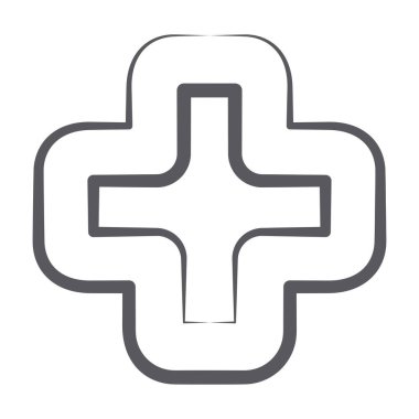 Artı işaret simgesinin karalama çizgisi tasarımı.