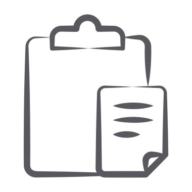 Belge pano ile yazılıyor, raporun karalama simgesi 