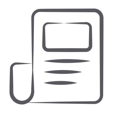 Bir matbaa gazetesi veya bülteninin karalama çizgisi simgesi tasarımı