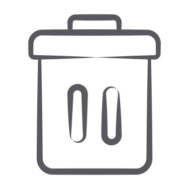 Çöp atmak için bir çöp kutusu, silme seçeneği kavramı 