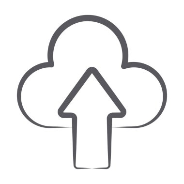 Sanal veri depolama teknolojisi, bulut yüklemesinin karalama simgesi 