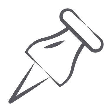 Karalama çizgisi tasarımında Pushpin simgesi 