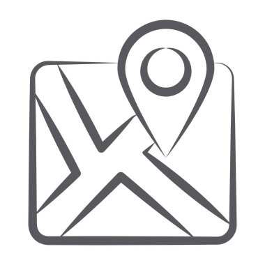 Harita konum imleci, karalama biçiminde kağıt adresi, kağıt haritası 