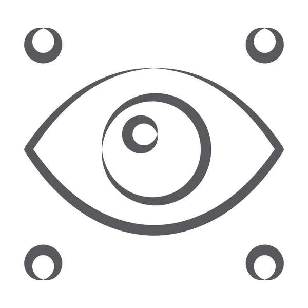 Doodle Line Icon Design Eye Show Observing 컨셉트 — 스톡 벡터