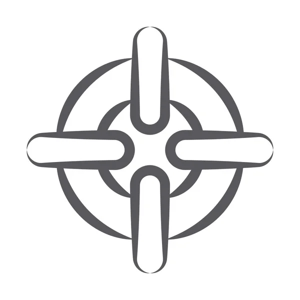 Crosshair Doodle Line Icon Focus Vector Design Mobile — стоковый вектор