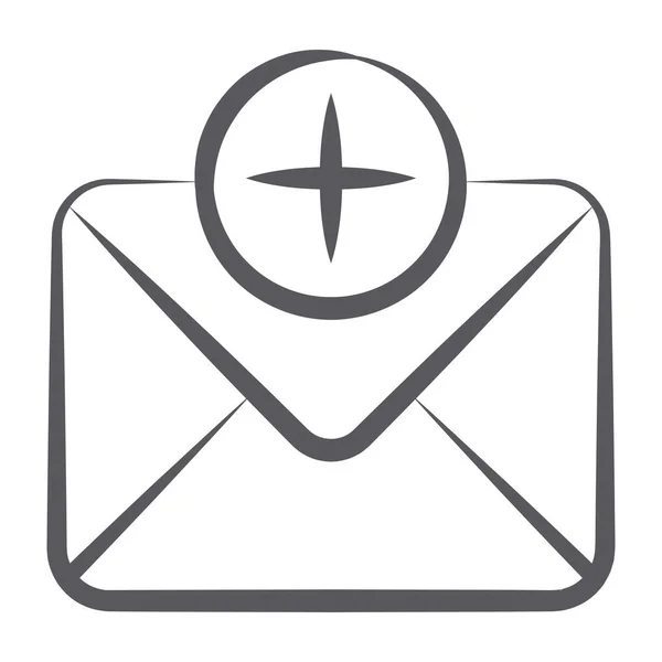 Sign Mail Umschlag Der Das Mail Symbol Zeilenstil Zeigt — Stockvektor